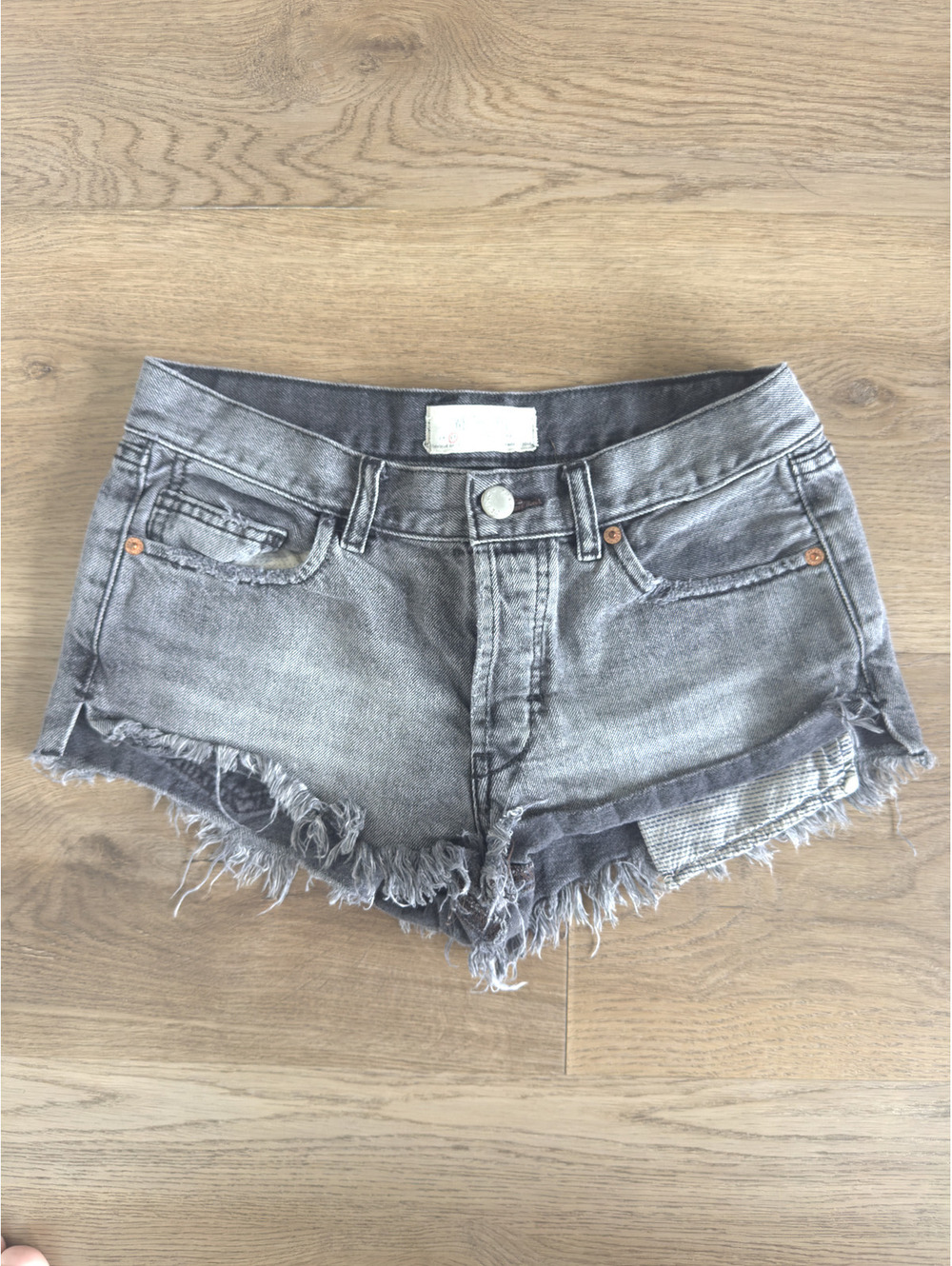 Free People We The Free Black Denim Shorts